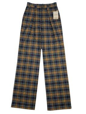 Mother The Pleated Maven Prep Sneak Pants 24 Plaid NEW